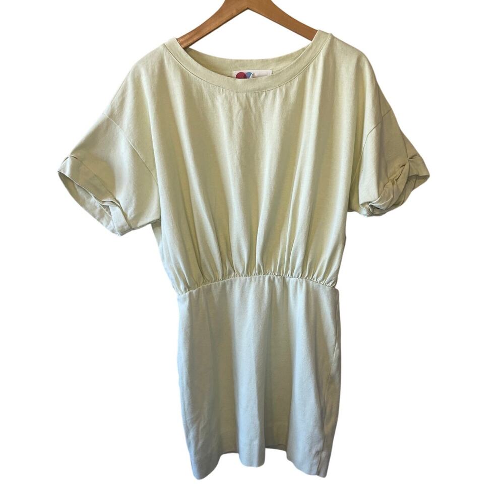 Free People Beach Yellow Short Dolman Sleeve Fitted Bottom Mini Dress Small Boho